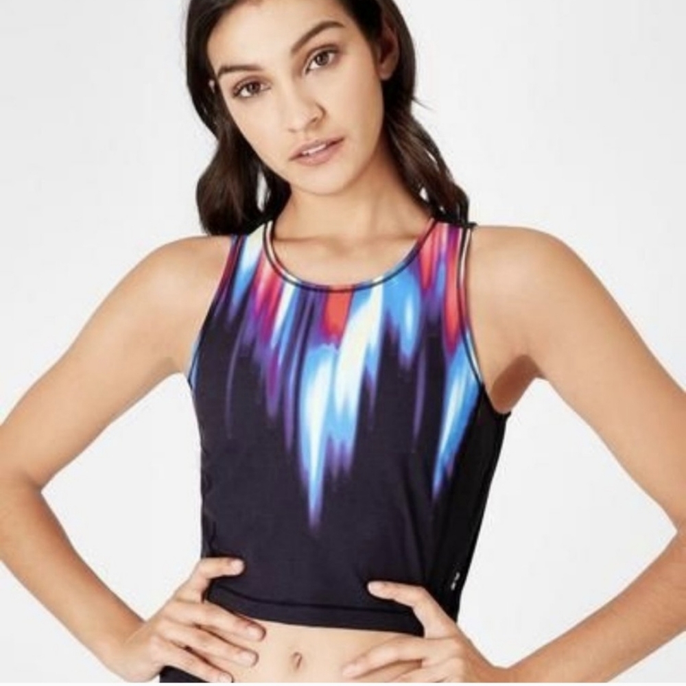 Sweaty Betty Kenza Power Crop Tank Top Womens Medium Black Workout Active